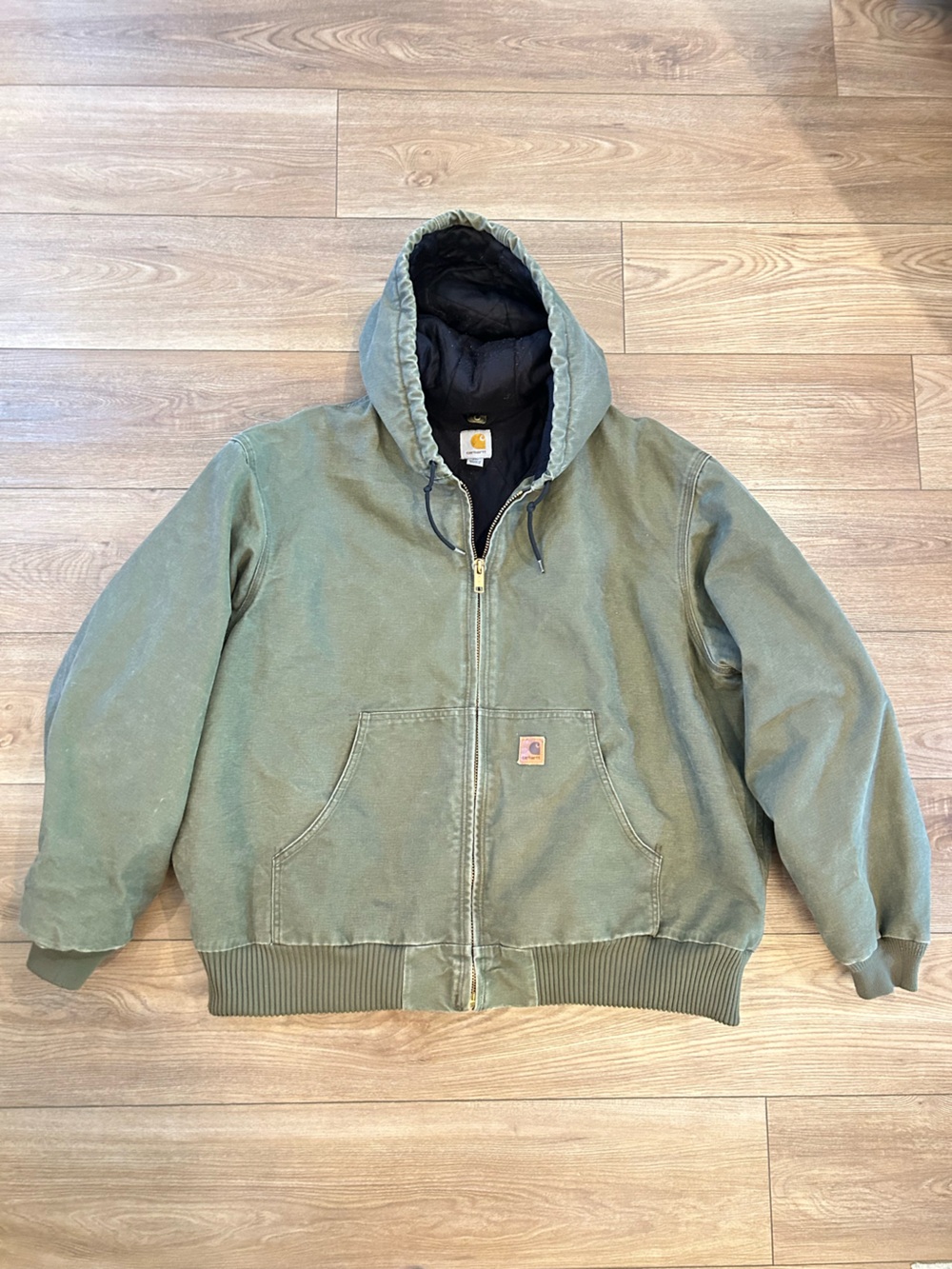 Vintage Carhartt J130 ARG Active Jacket 2XL Army Green Duck Canvas